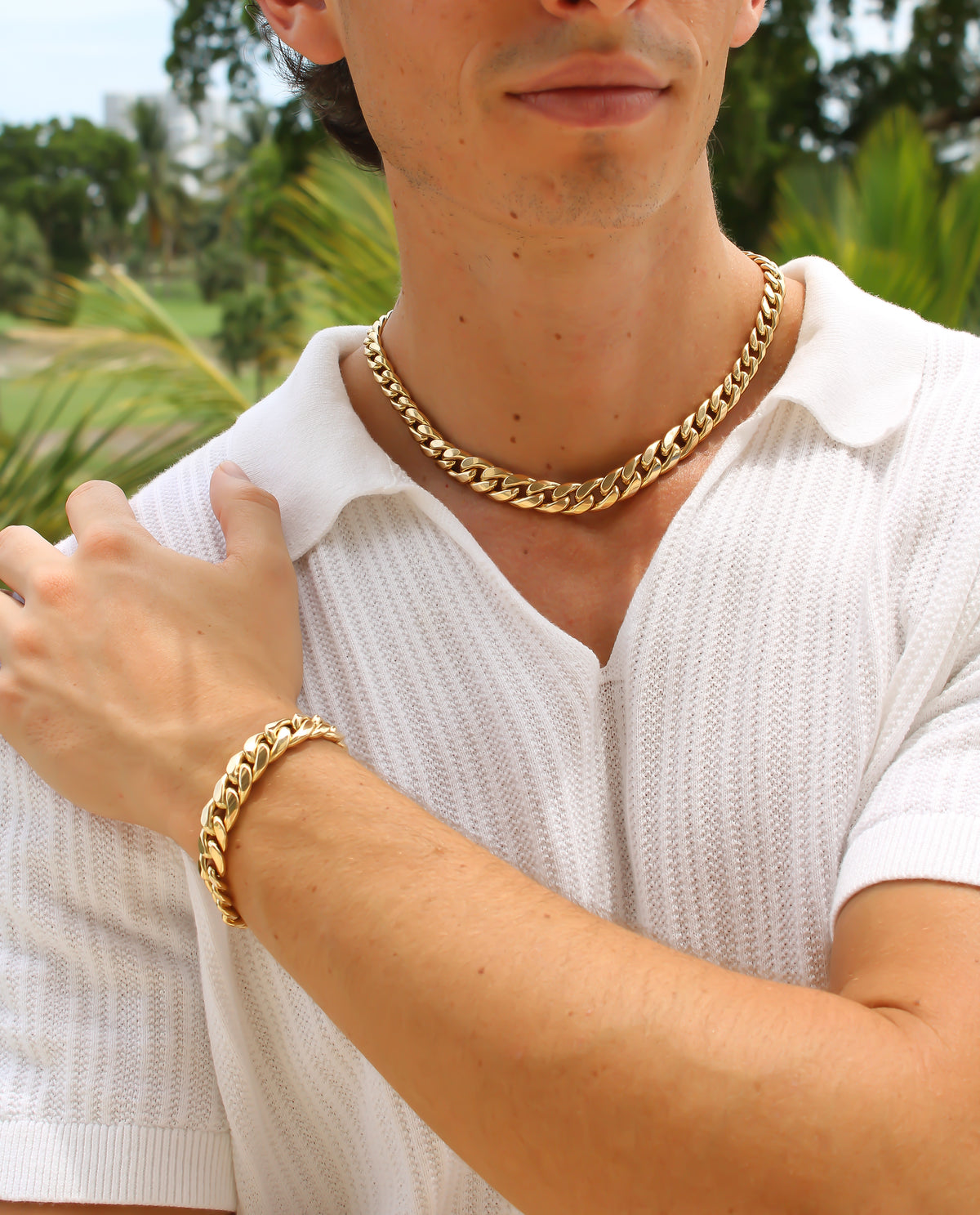 “Miami Cuban Luxe” Set - 14k Gold