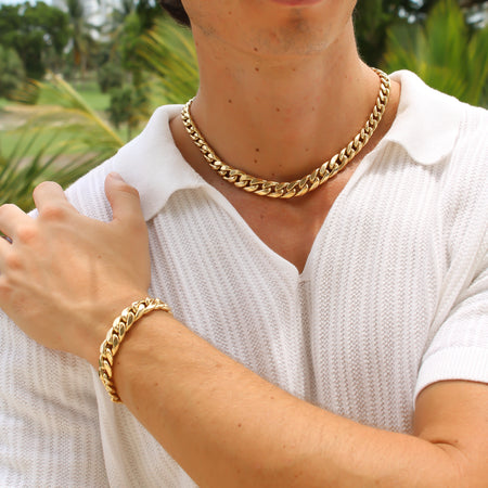 “Miami Cuban Luxe” Set - 14k Gold