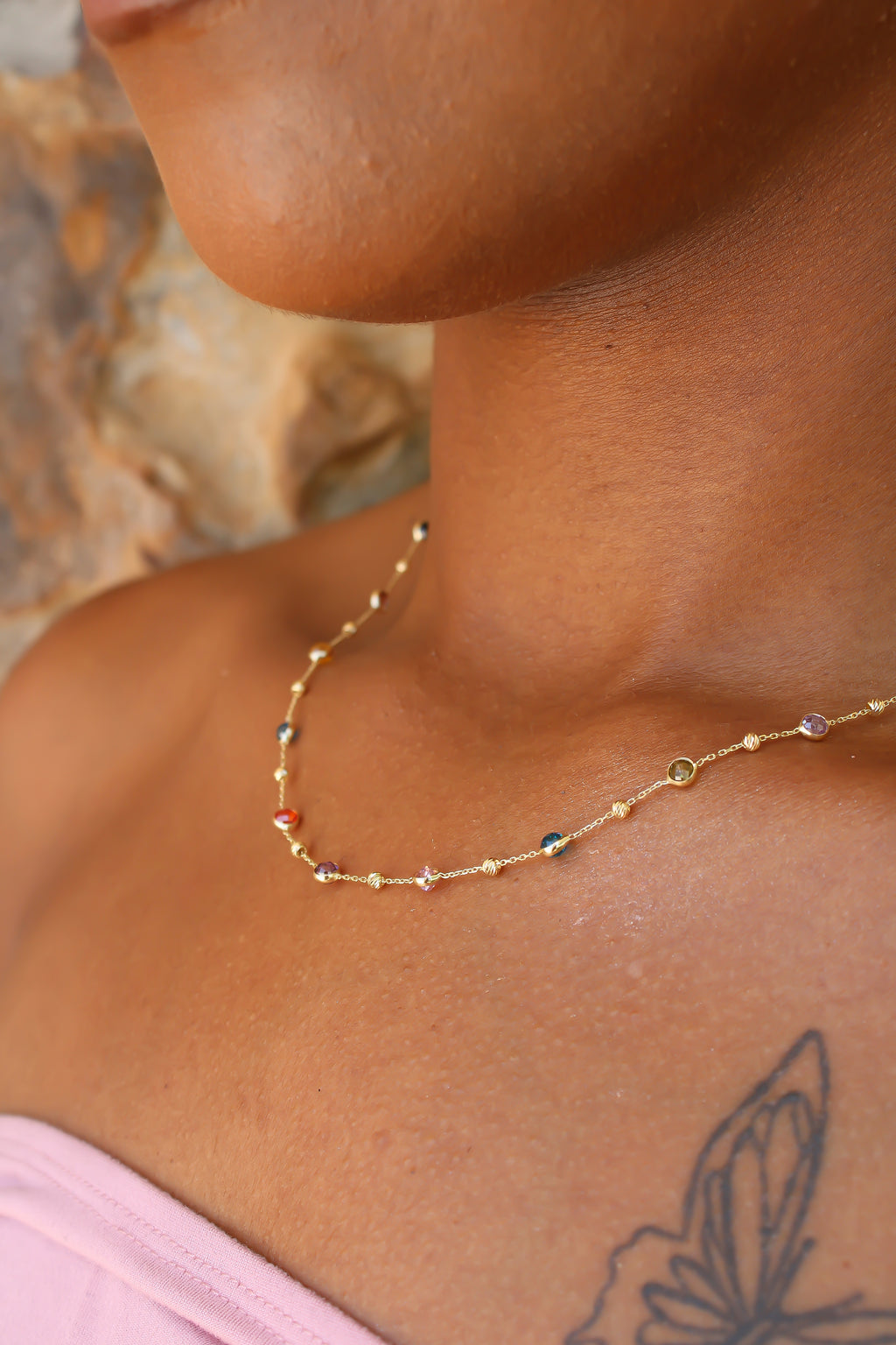 "Confetti Spark" Necklace - 14k Gold