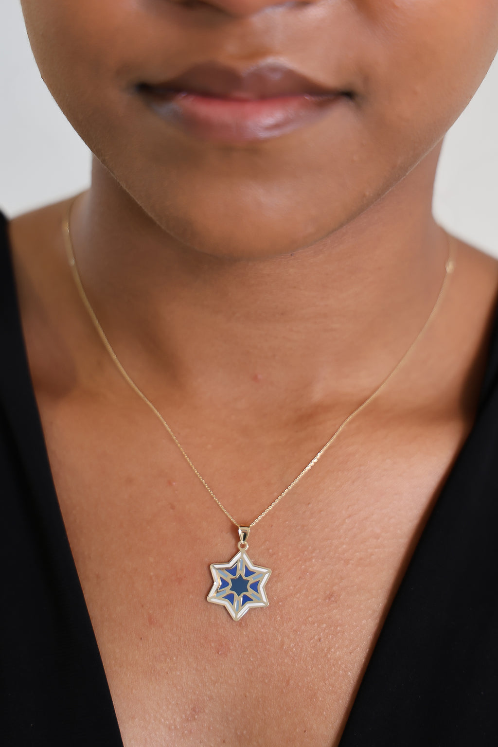 “Blue Faith Star” – 14k Solid Gold