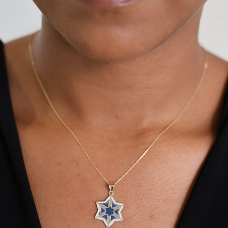 “Blue Faith Star” – 14k Solid Gold