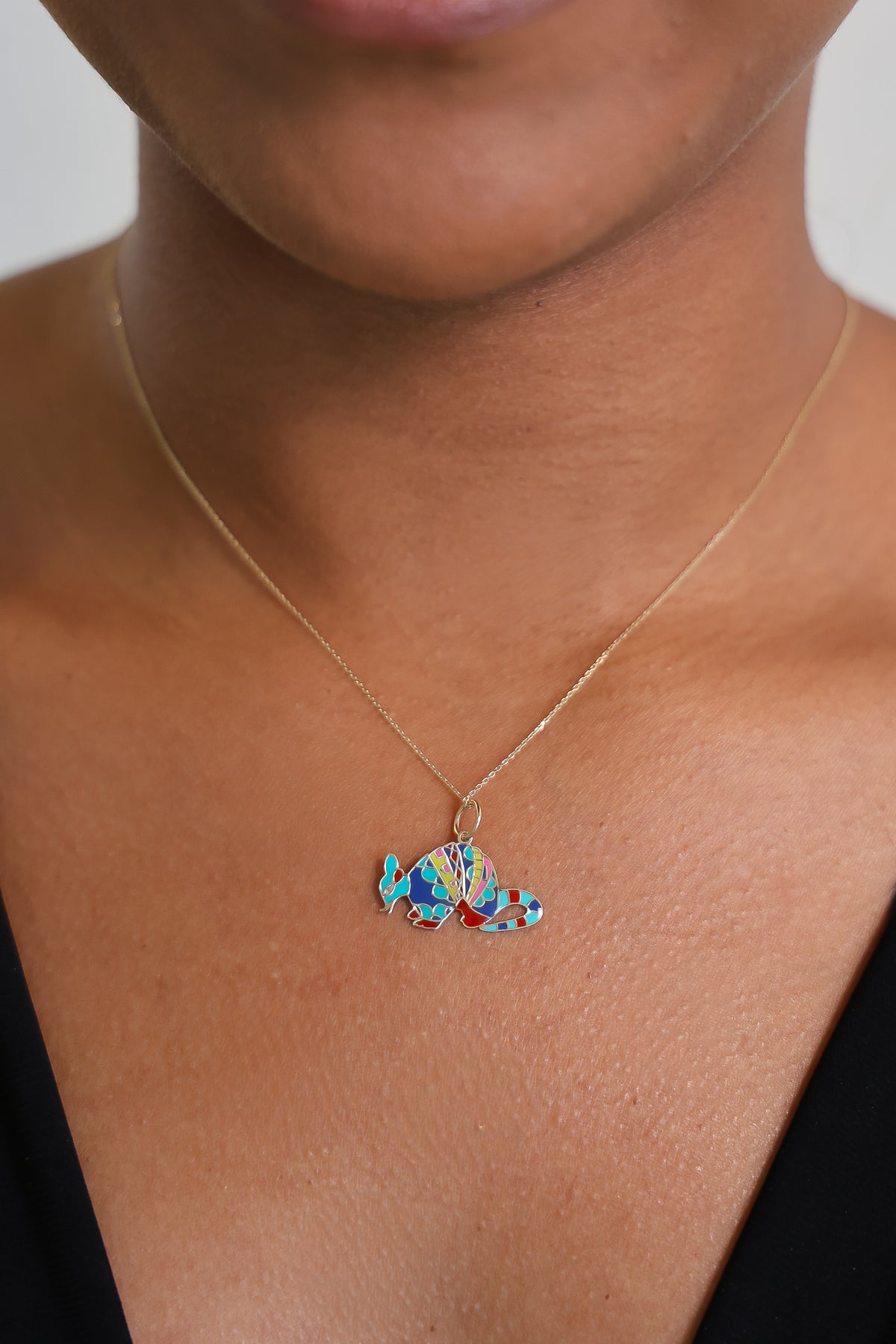 “Armadillo” Pendant – 14k Solid Gold