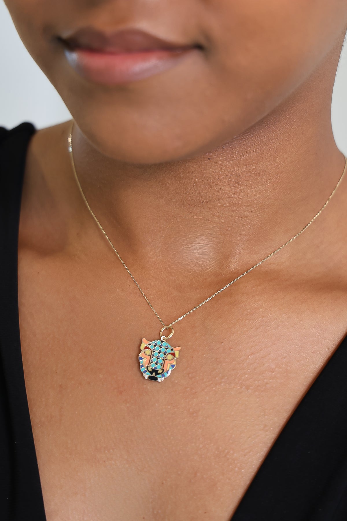 “Wild Tiger” Pendant – 14k Solid Gold