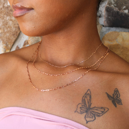 “Rose Paperclip” Chain - 14k Gold