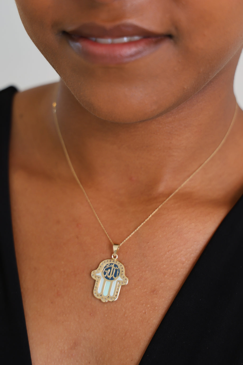 “Hand of Fatima” Pendant – 14k Solid Gold