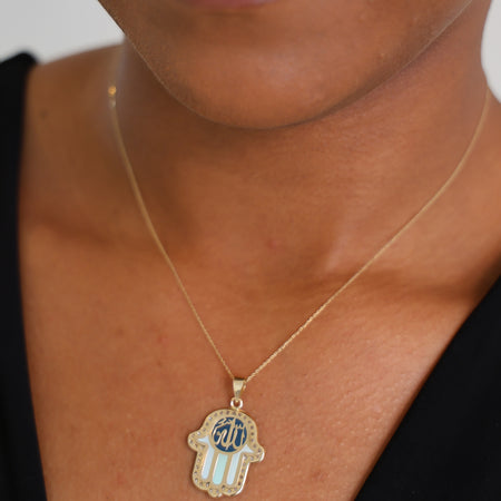 “Hand of Fatima” Pendant – 14k Solid Gold