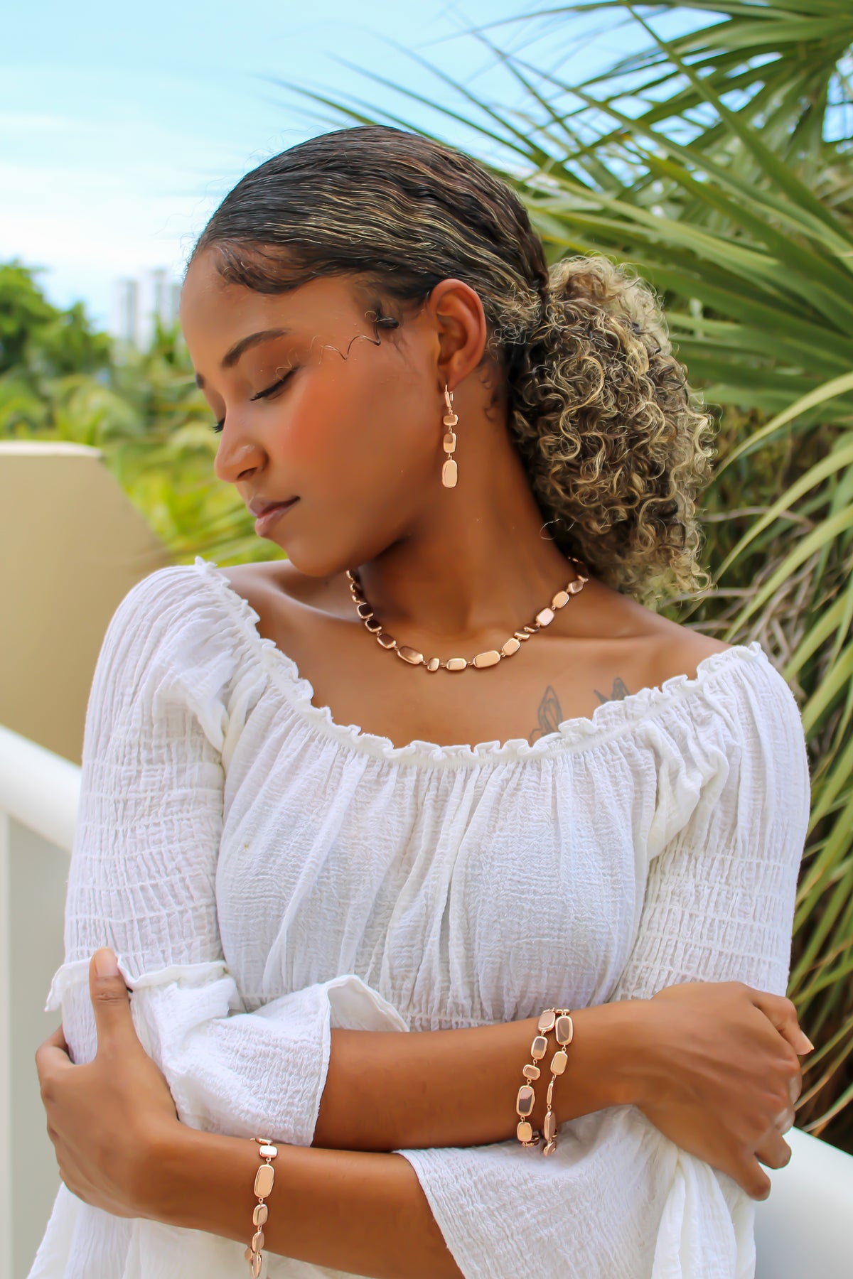 "Polished Blush" Earrings - 14k Gold