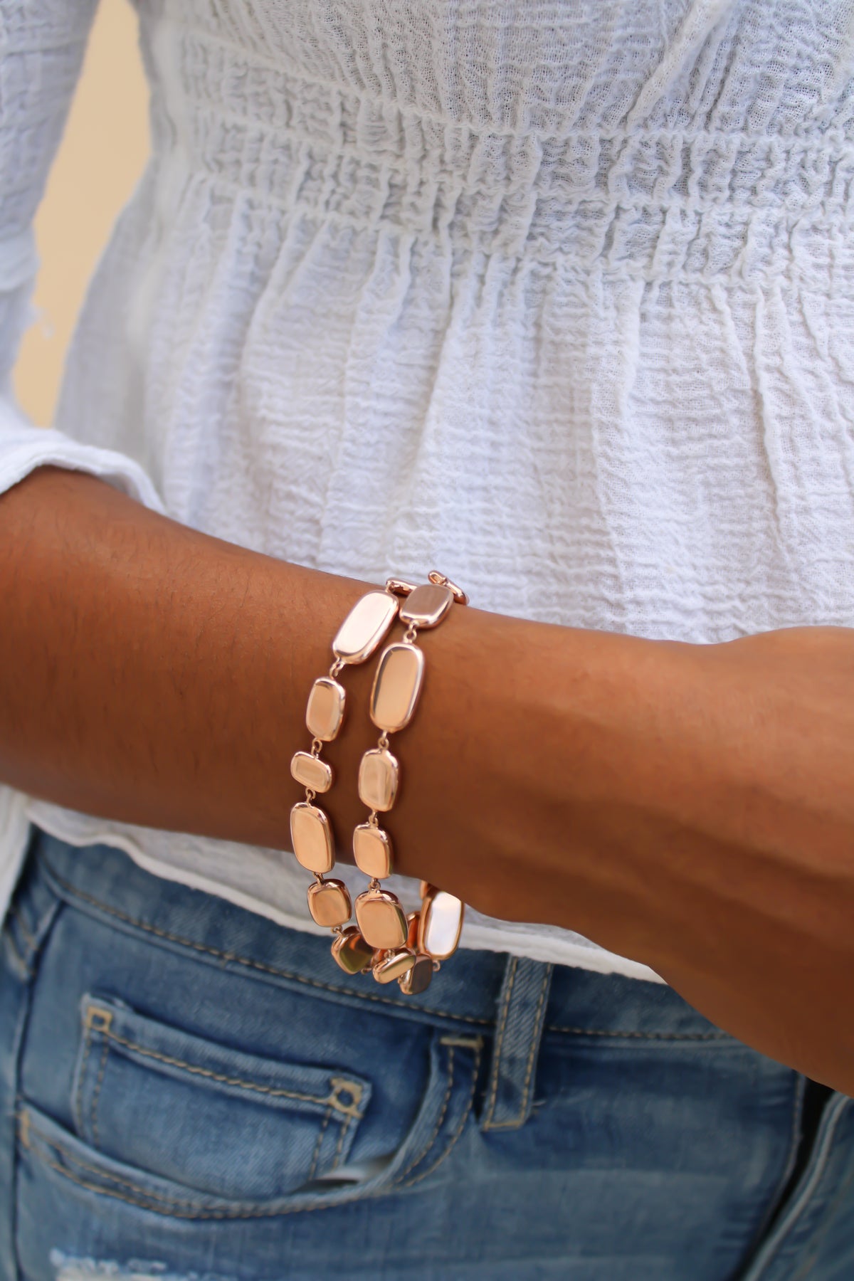"Polished Blush" Bracelet - 14k Gold