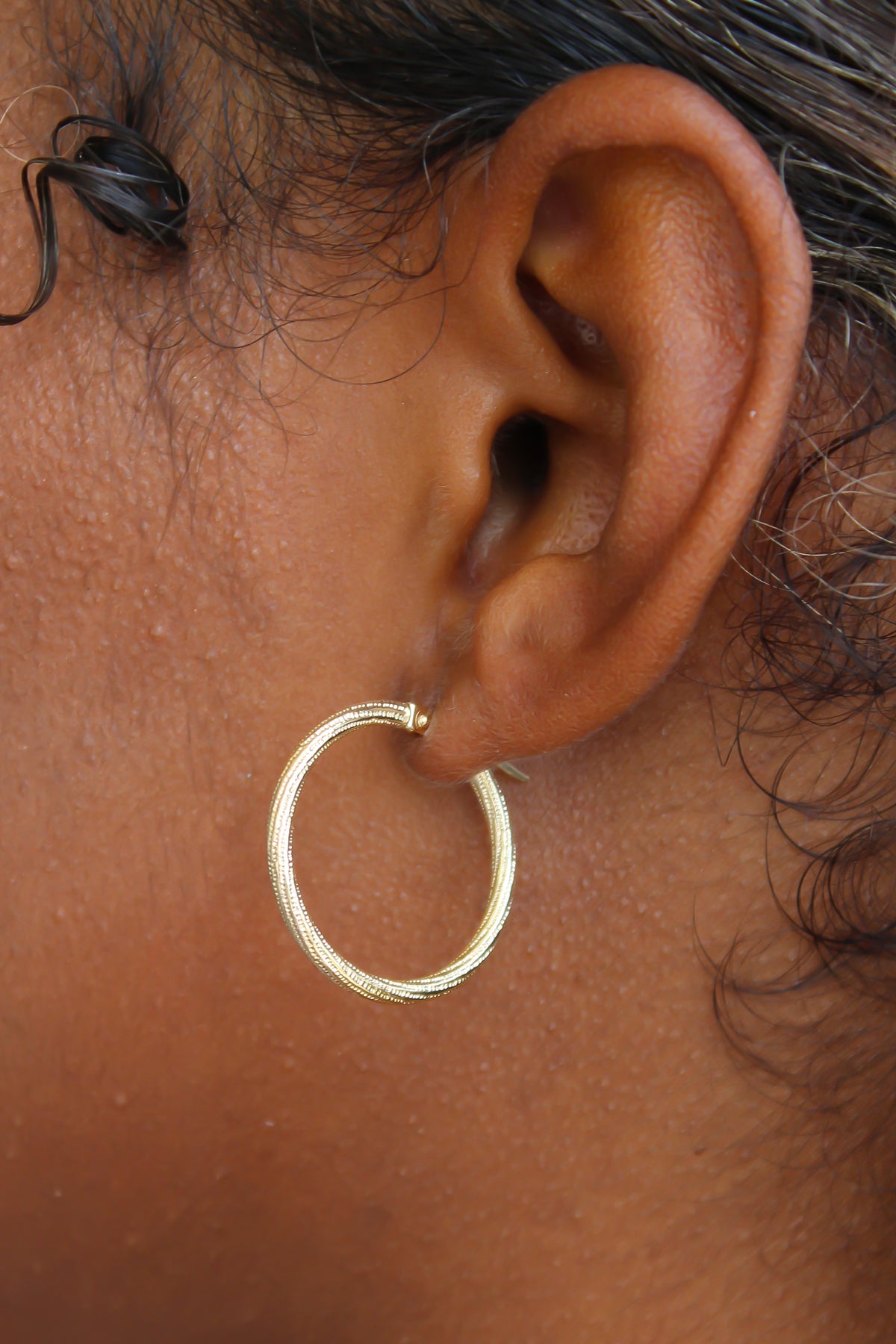 "Stipple Shine" Earrings - 14k Gold