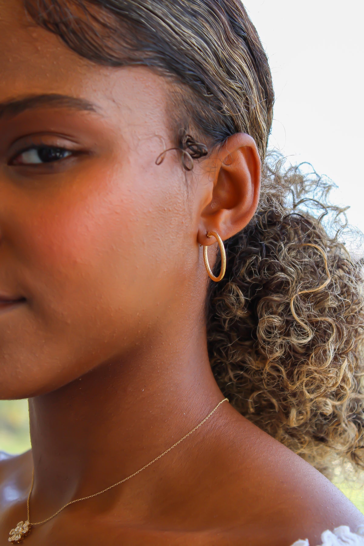 "Stipple Shine" Earrings - 14k Gold