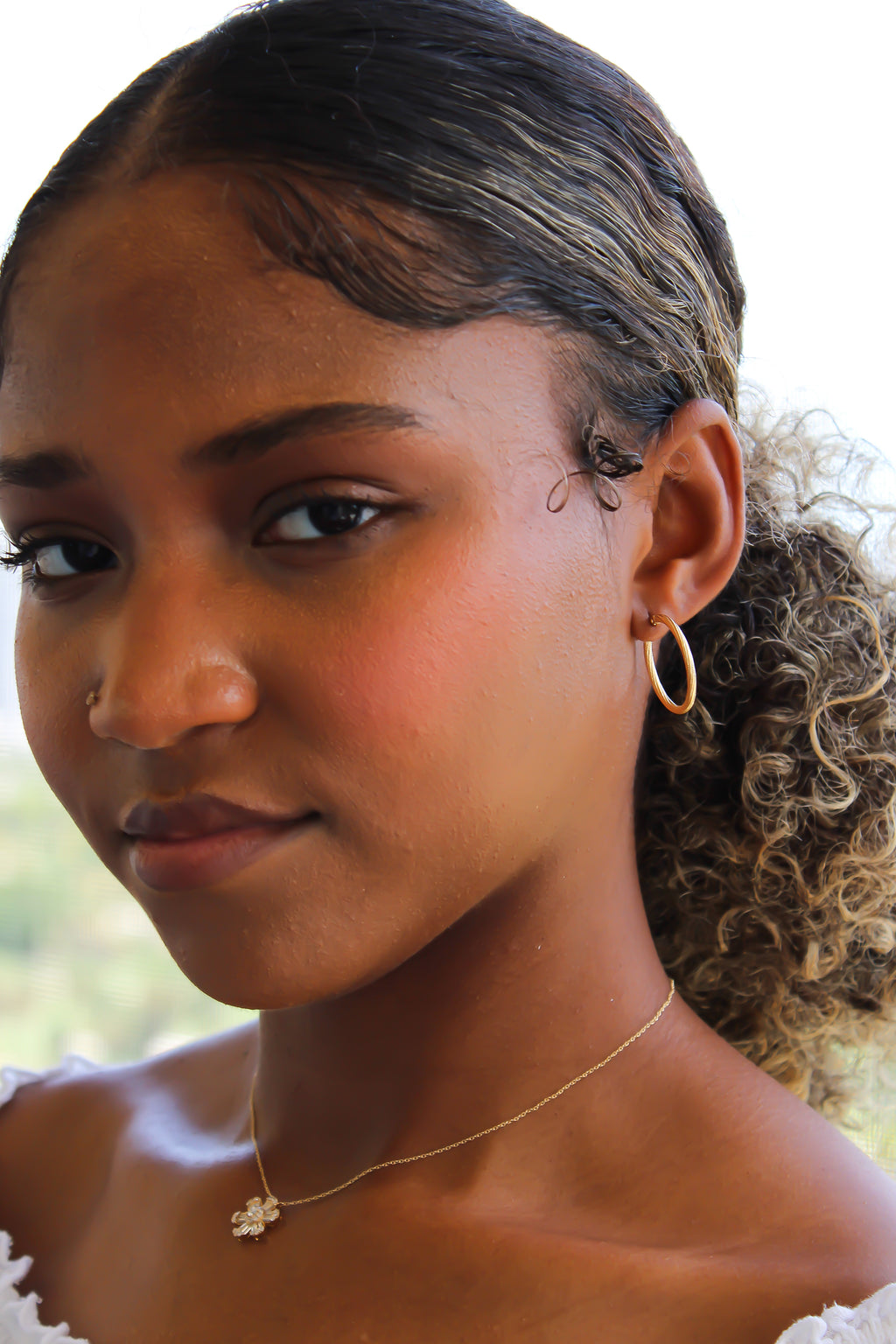 "Stipple Shine" Earrings - 14k Gold