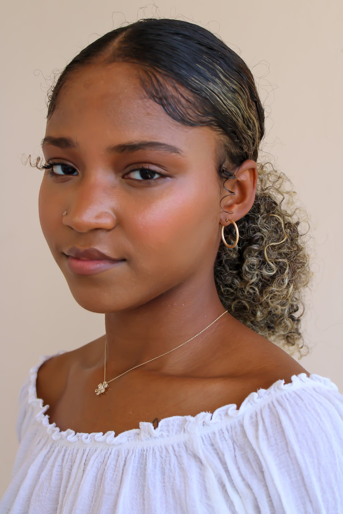 "Stipple Shine" Earrings - 14k Gold
