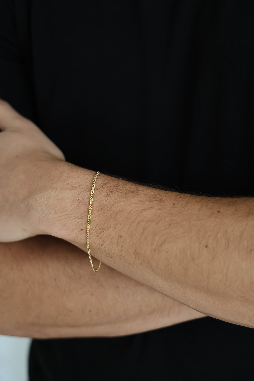 “Minimal Cuban” Bracelet – 14k Solid Gold