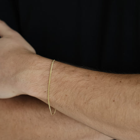 “Minimal Cuban” Bracelet – 14k Solid Gold