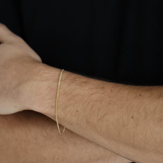 “Minimal Cuban” Bracelet – 14k Solid Gold