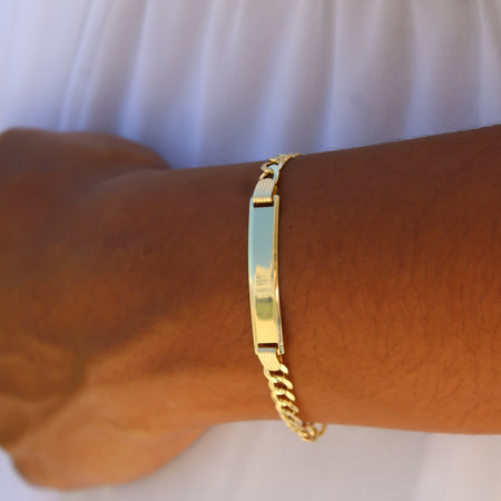 “Name Tag Cuban Bracelet” – 14k Solid Gold