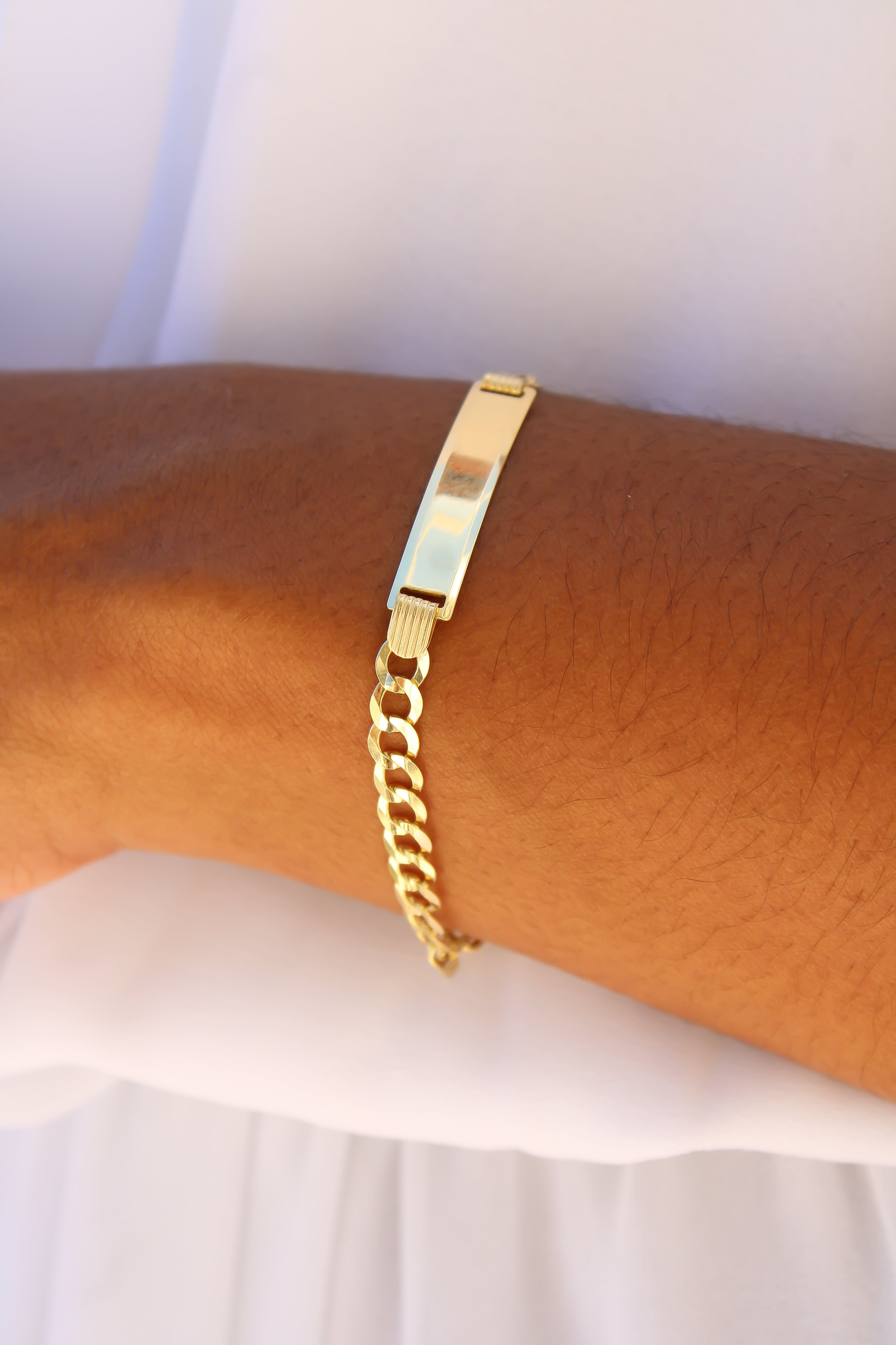 “Name Tag Cuban Bracelet” – 14k Solid Gold