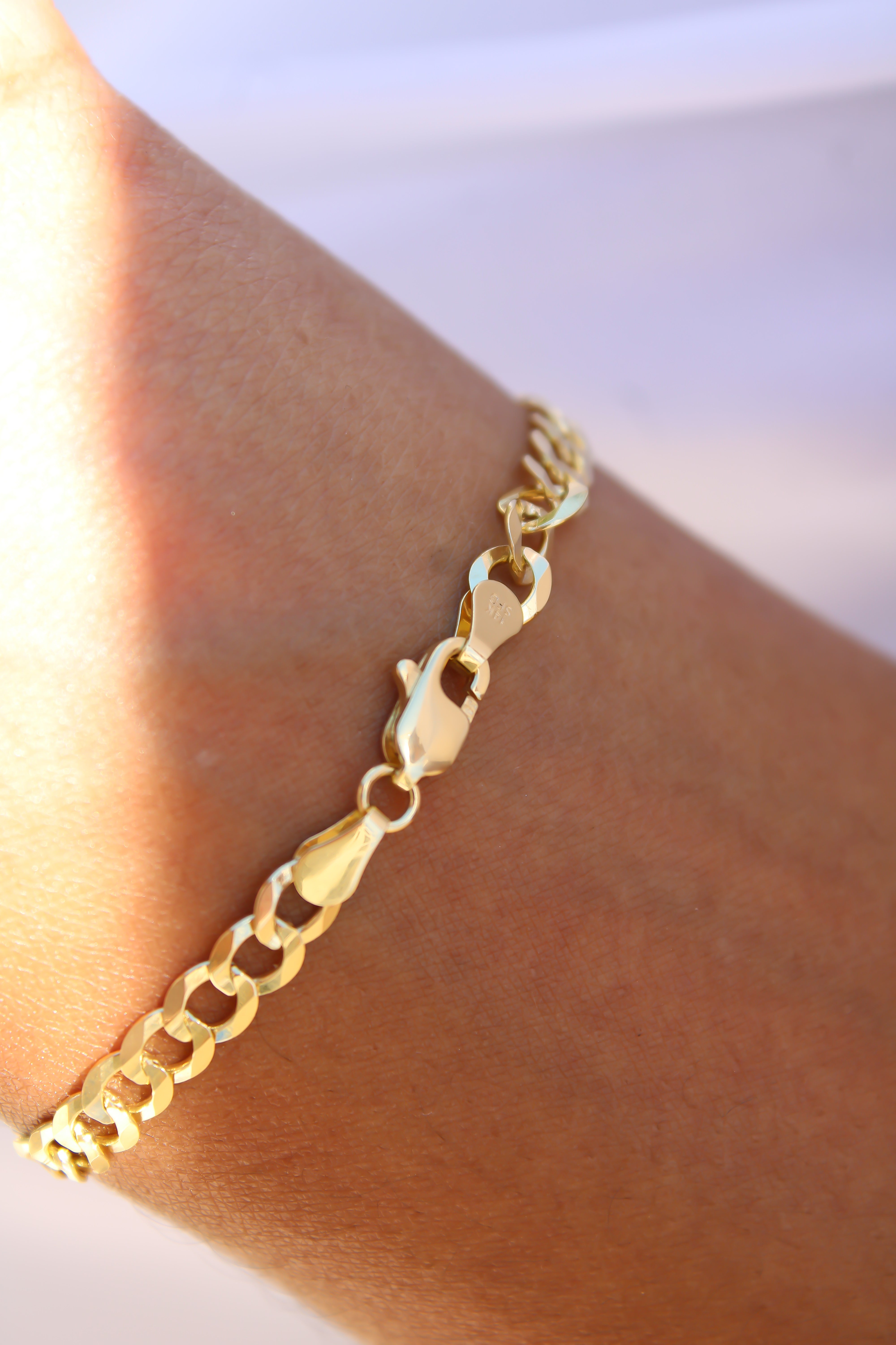 “Name Tag Cuban Bracelet” – 14k Solid Gold