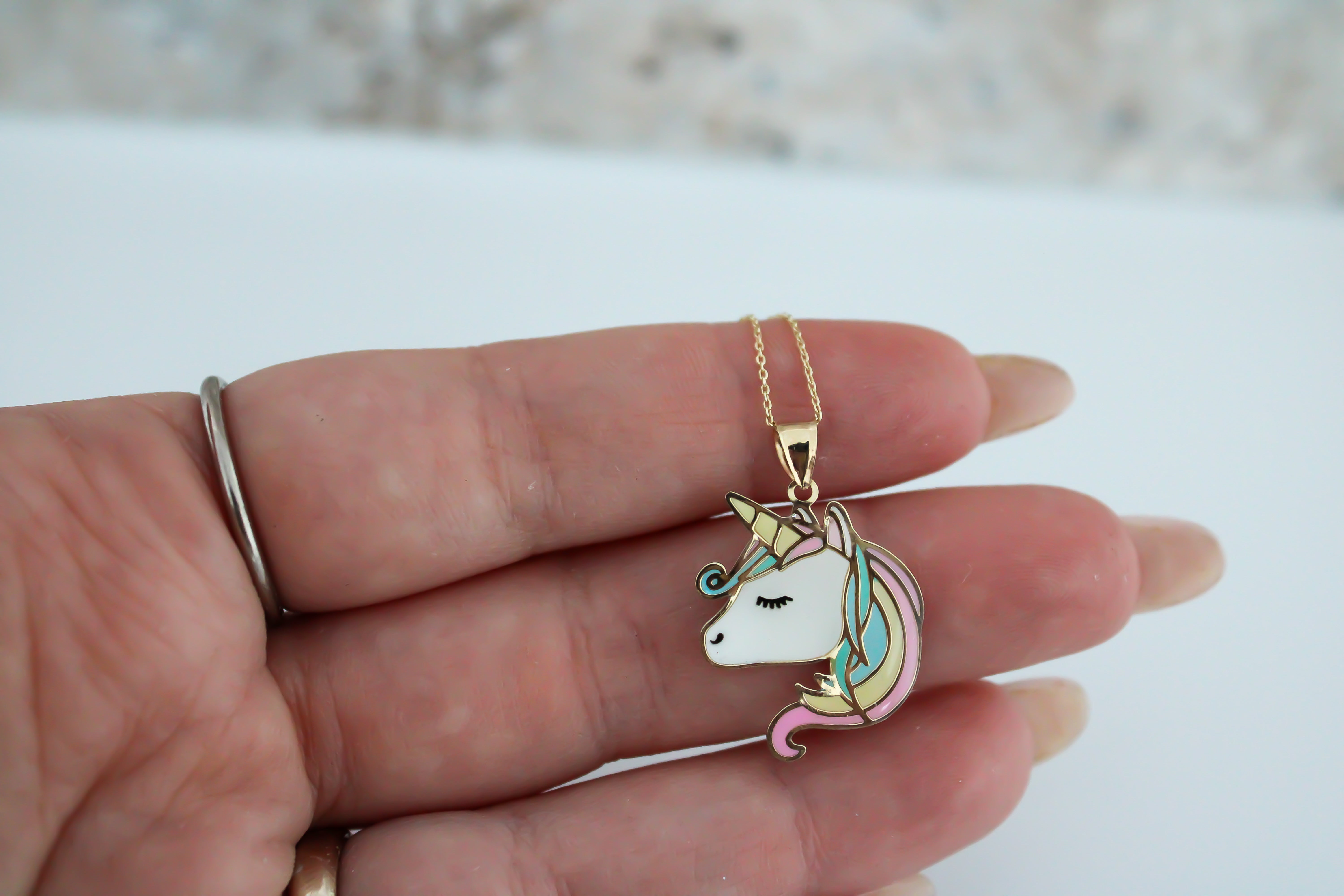 “Dreamy Unicorn” Pendant – 14k Solid Gold