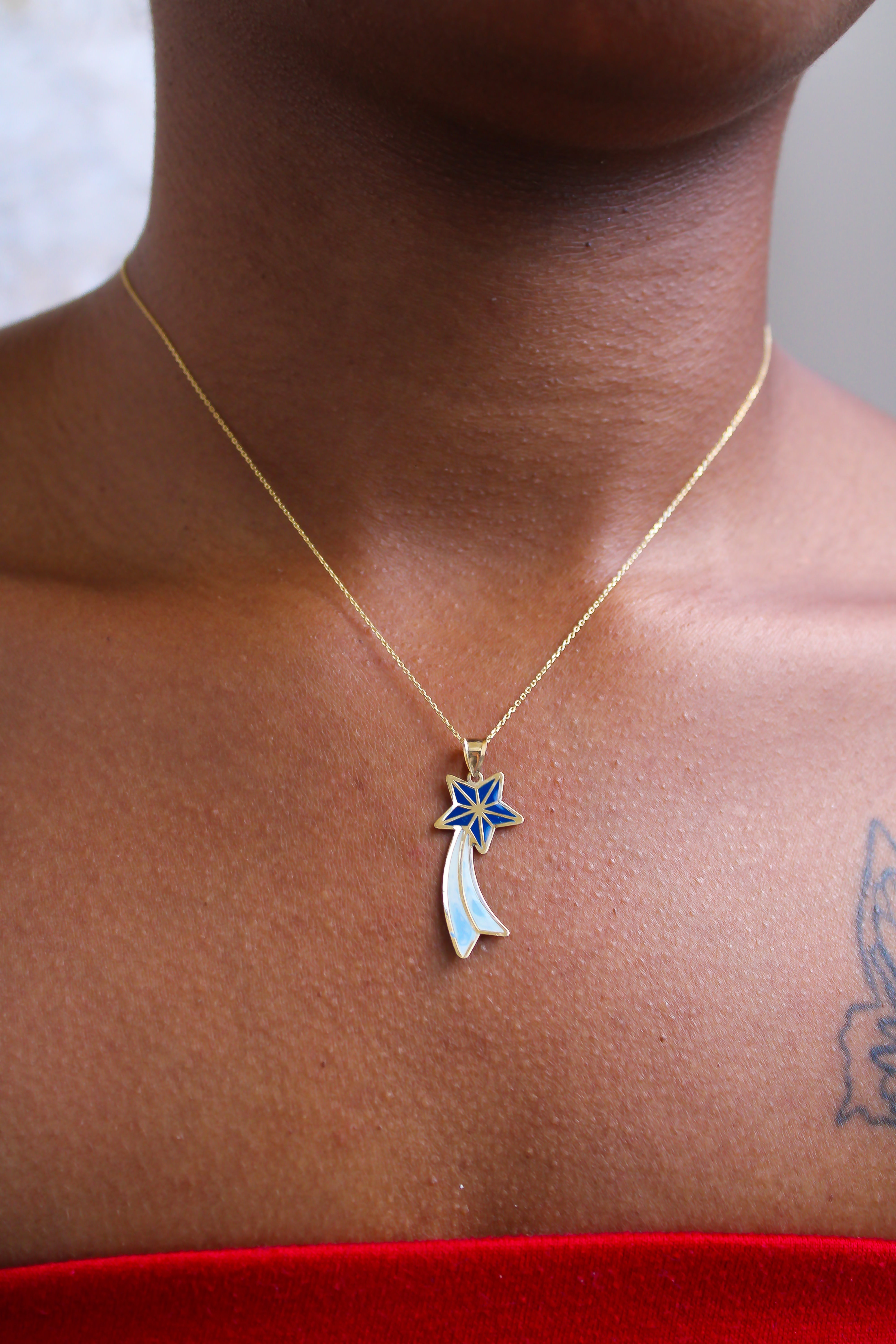 “Shooting Star” Charm – 14k Solid Gold