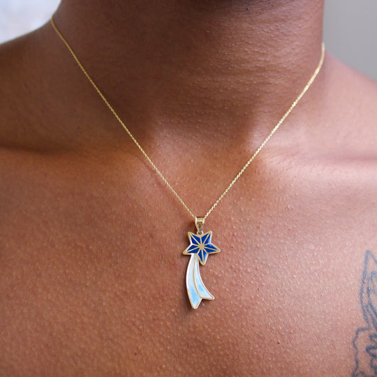 “Shooting Star” Charm – 14k Solid Gold