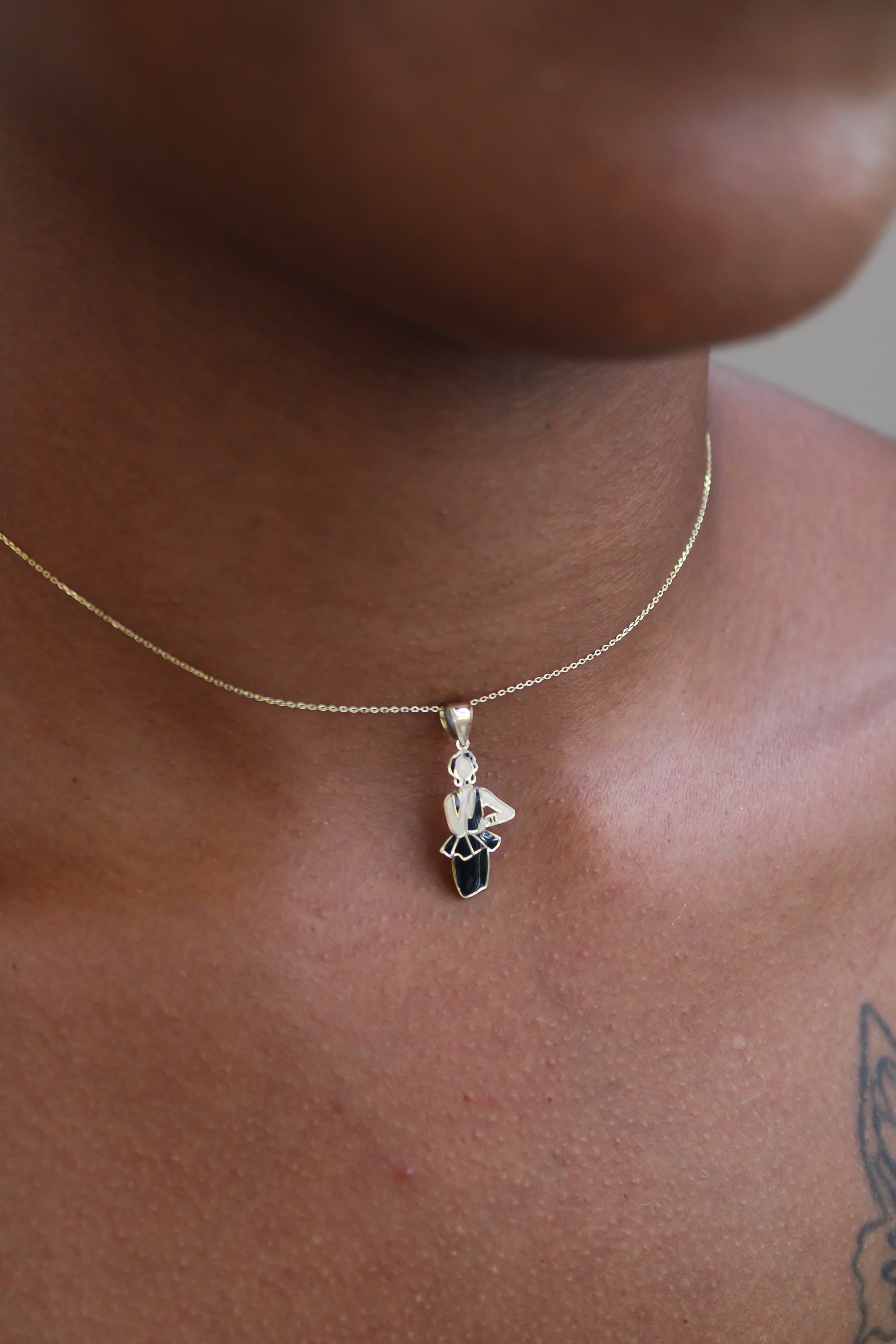 “Golden Muse” Pendant – 14k Solid Gold