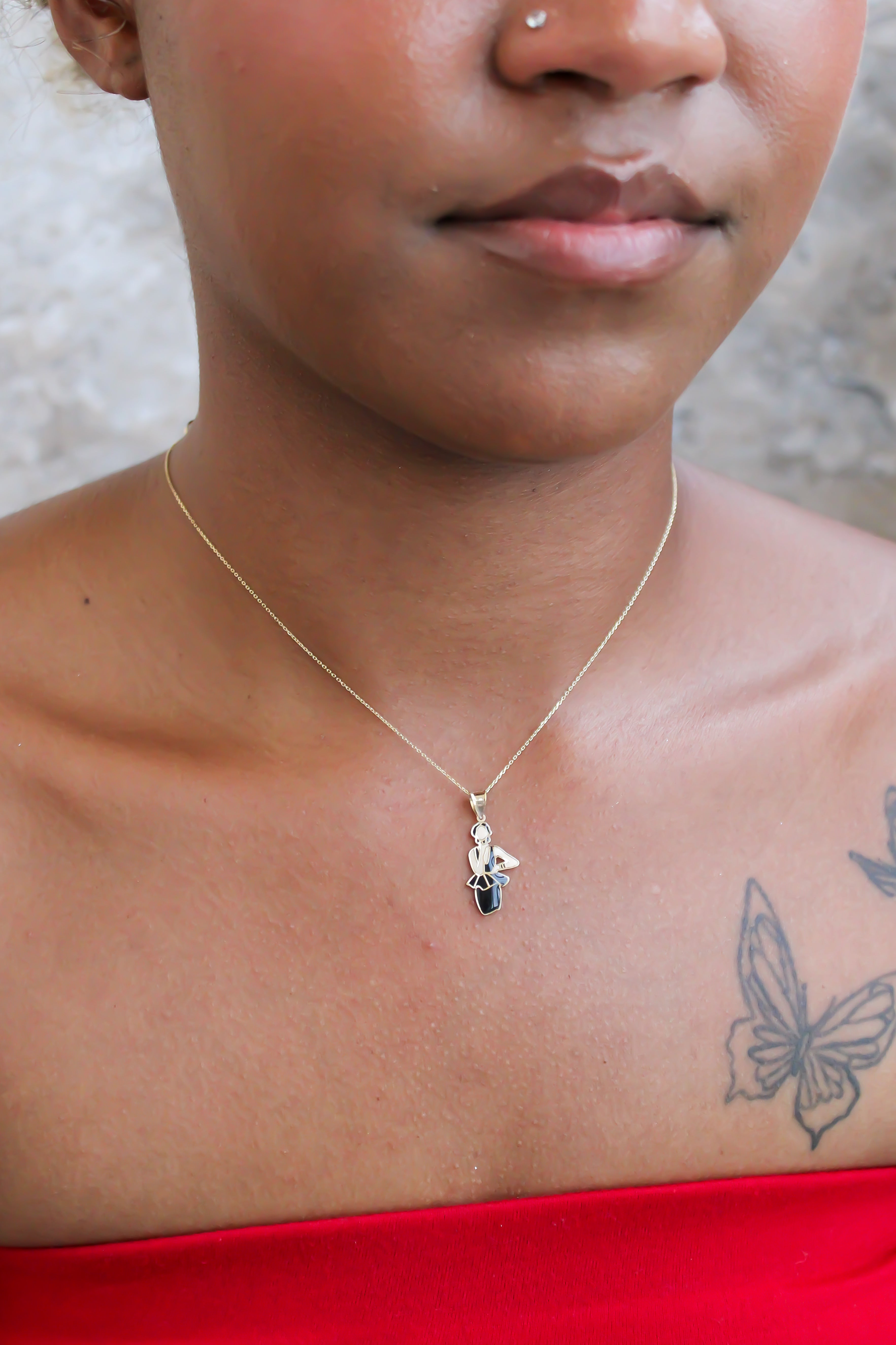 “Golden Muse” Pendant – 14k Solid Gold