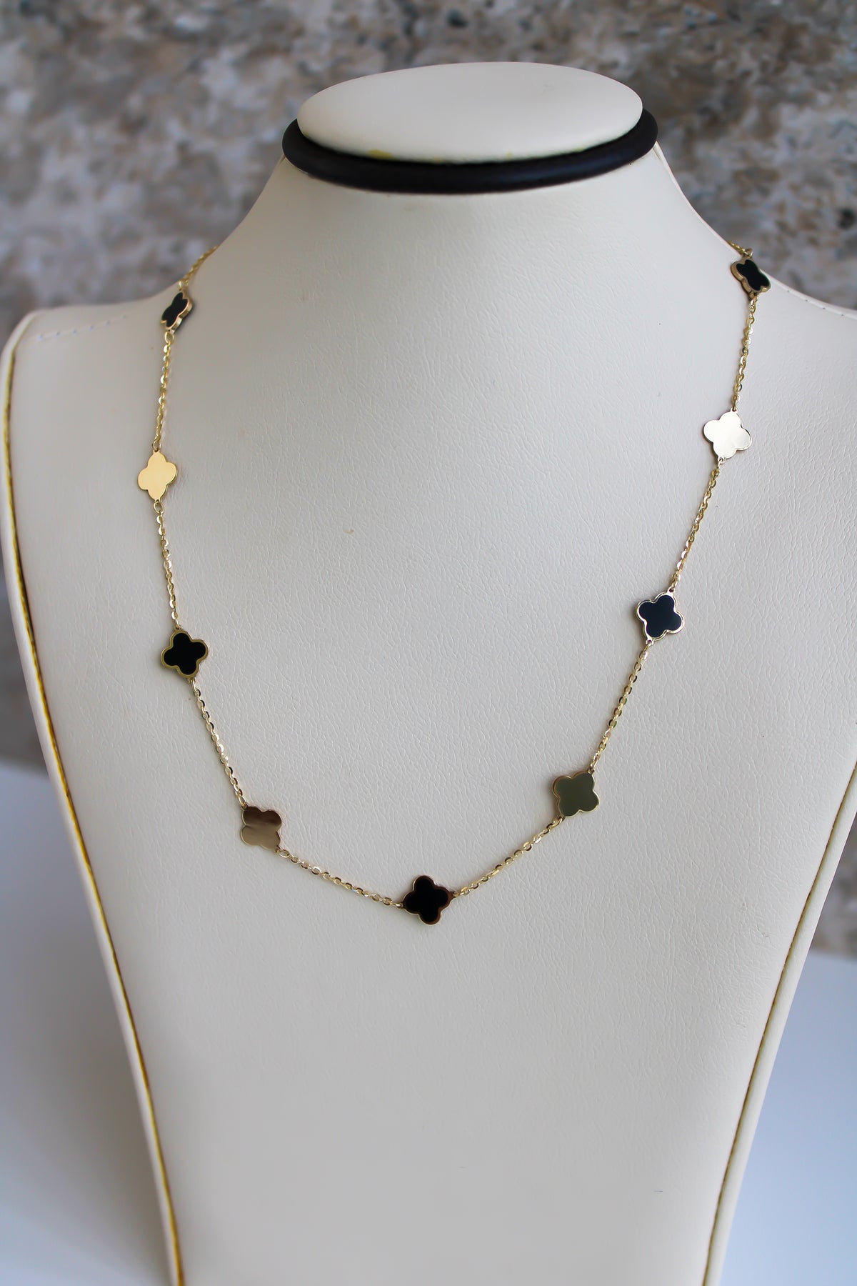 “Lucky Duo” Clover Necklace – 14k Solid Gold