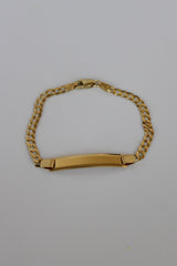 “Name Tag Cuban Bracelet” – 14k Solid Gold