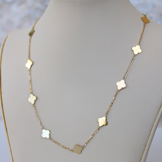 “Everyday Clover” Necklace – 14k Solid Gold