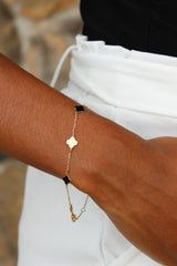 “Lucky Duo” Clover Bracelet – 14k Solid Gold