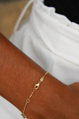 “Lucky Duo” Clover Bracelet – 14k Solid Gold