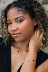 “Lucky Clover” Black Enamel Studs – 14k Solid Gold