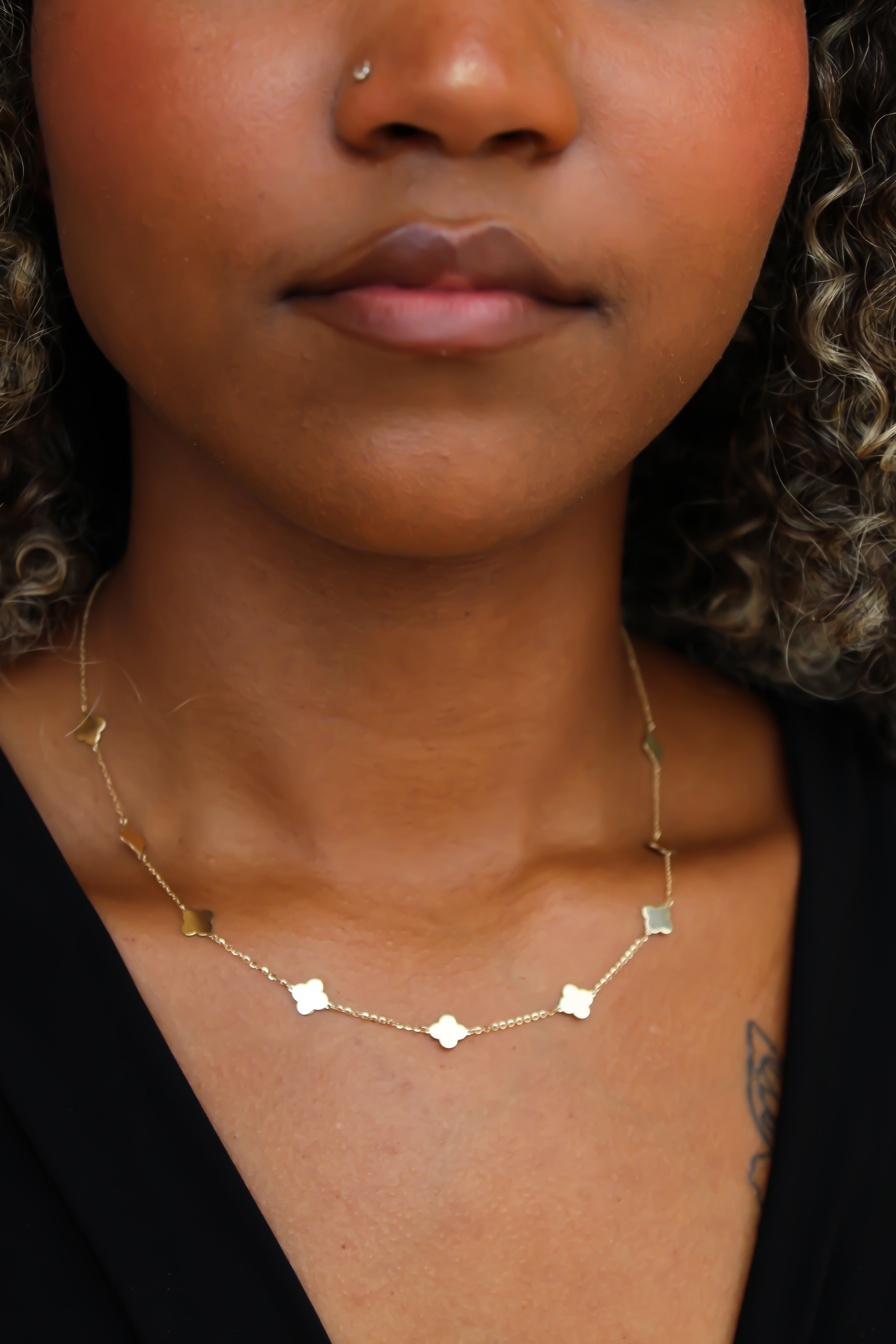 “Everyday Clover” Necklace – 14k Solid Gold
