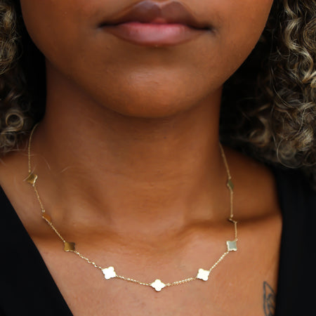 “Everyday Clover” Necklace – 14k Solid Gold