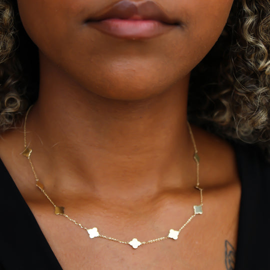 “Everyday Clover” Necklace – 14k Solid Gold