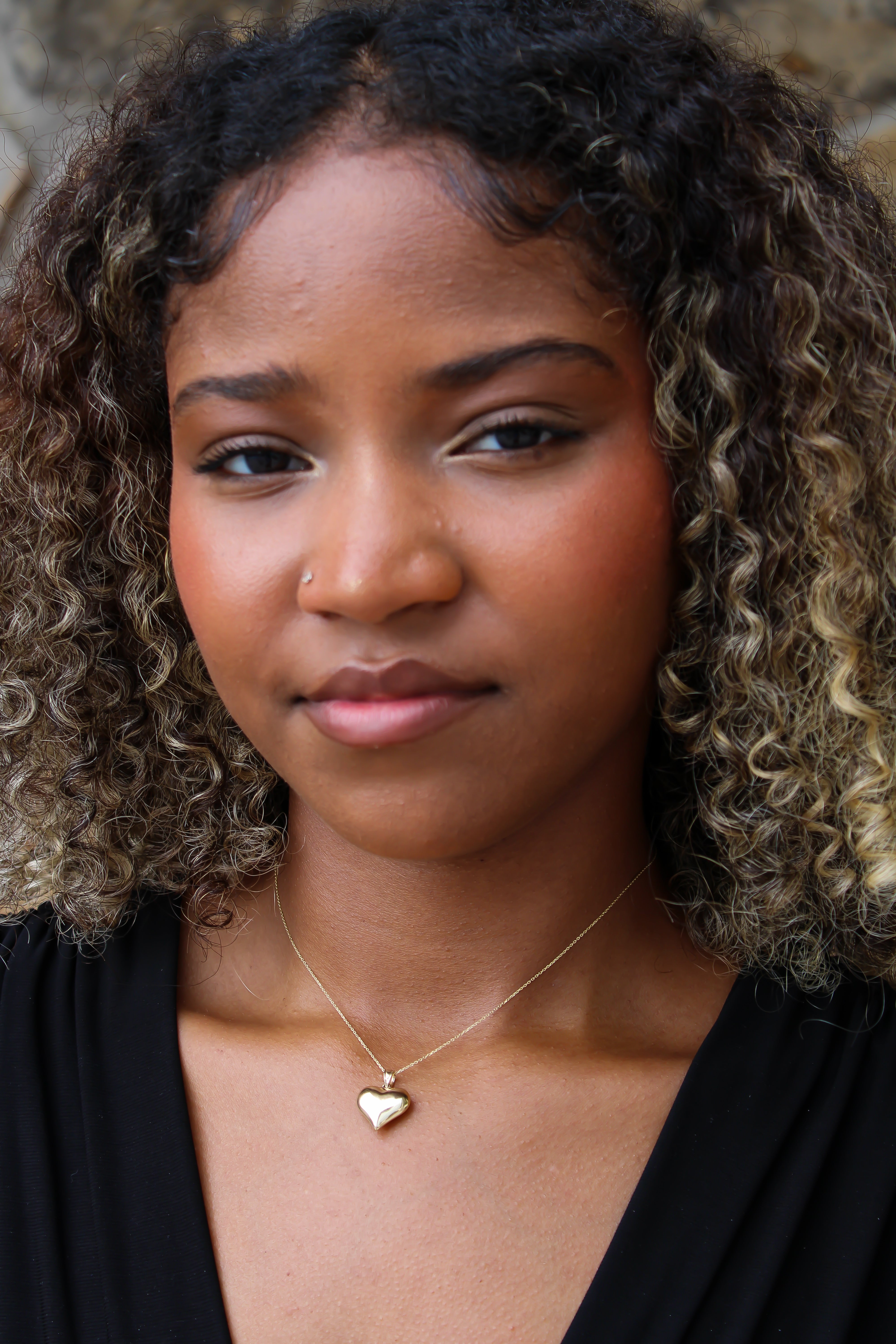 “Puffed Heart” Pendant – 10k Solid Gold