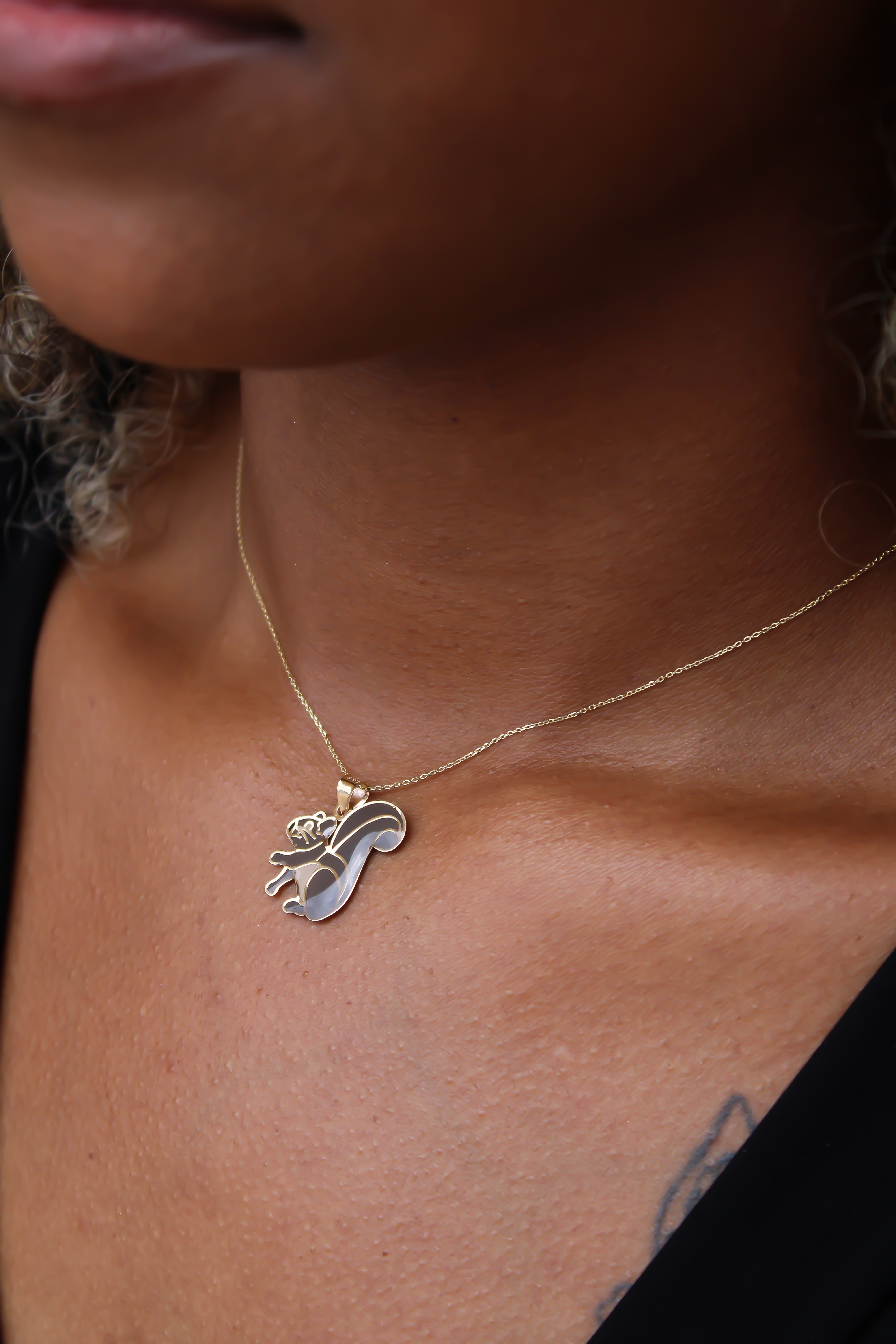 “Forest Friend” Squirrel Charm – 14k Solid Gold