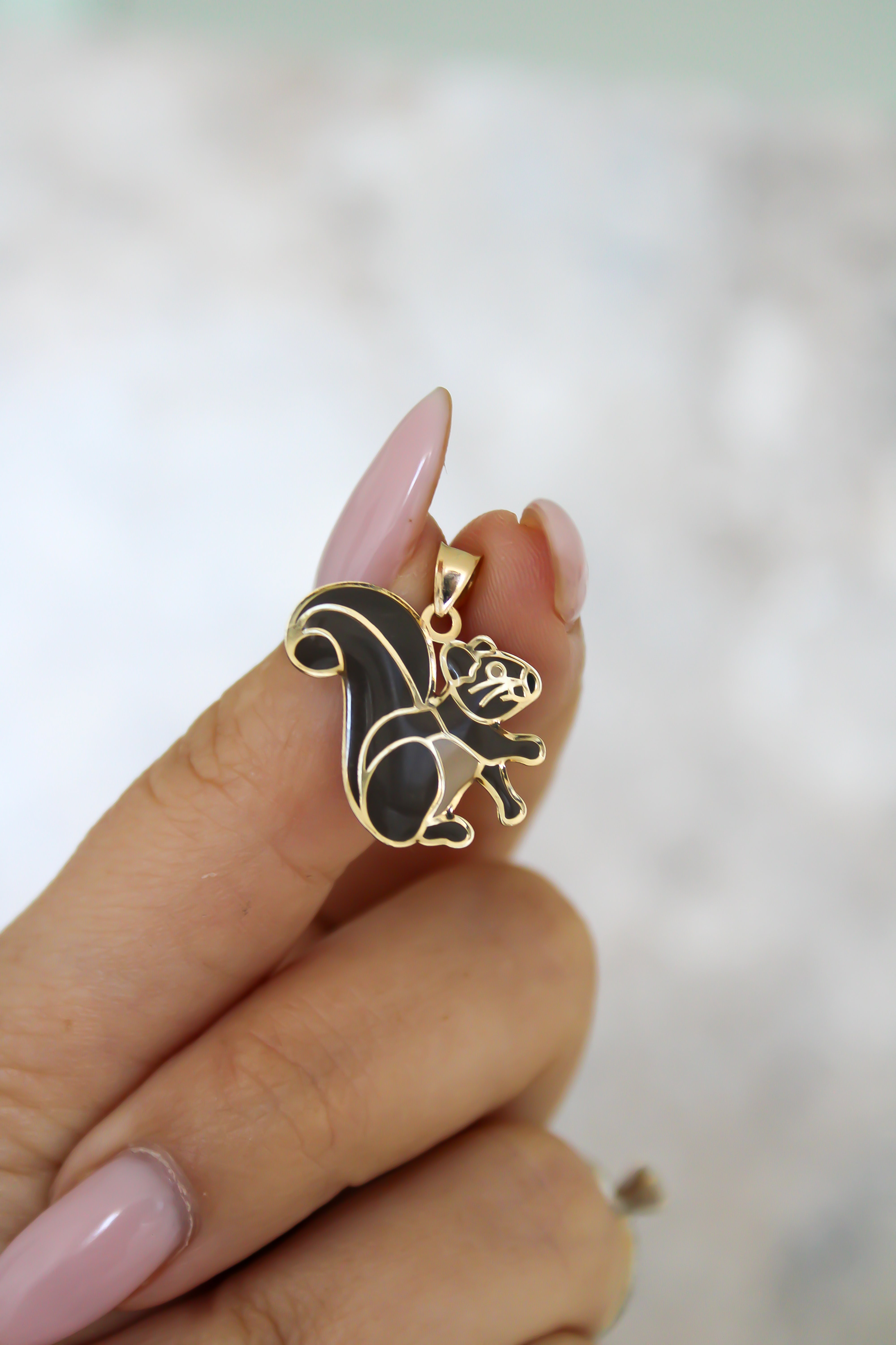 “Forest Friend” Squirrel Charm – 14k Solid Gold