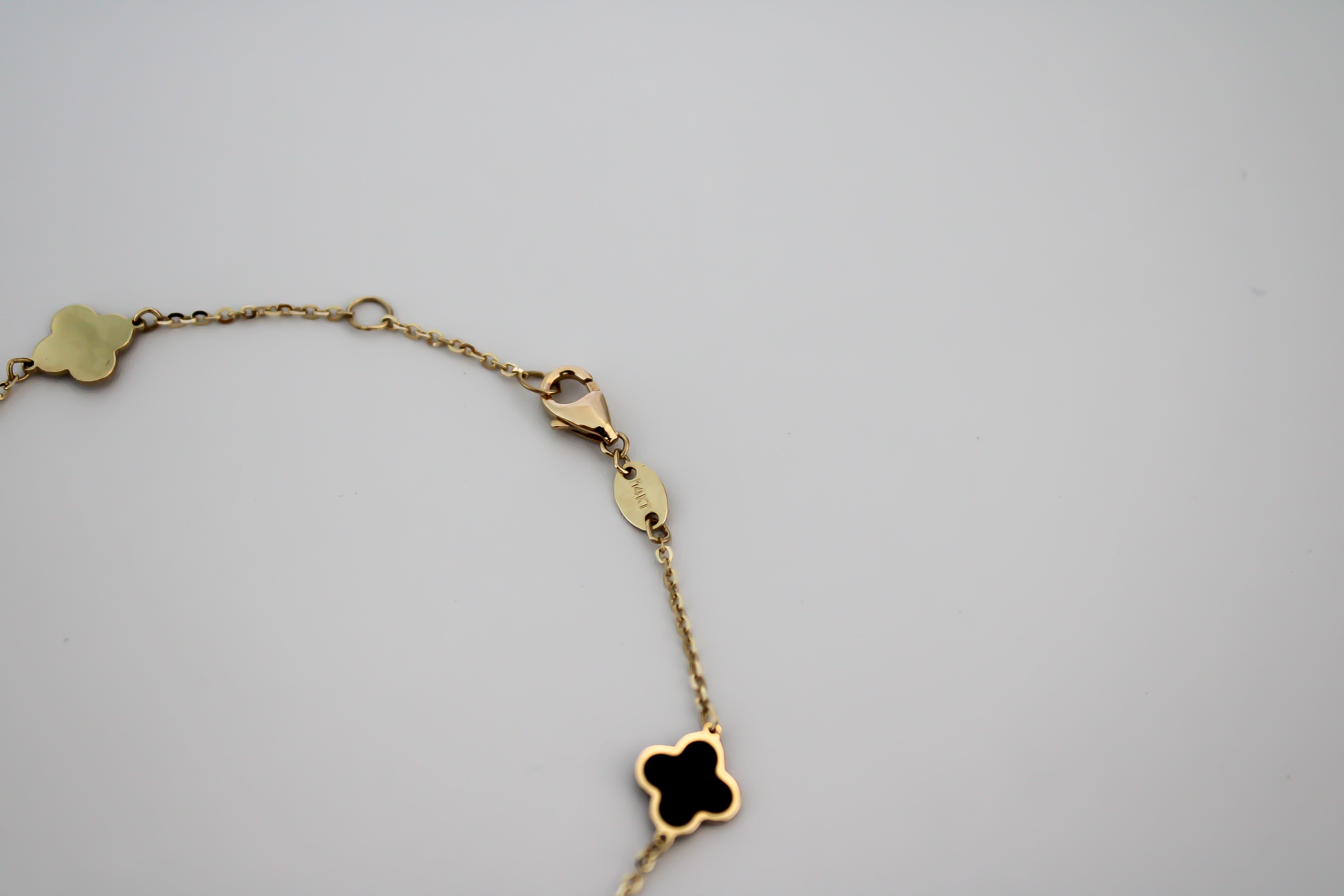 “Lucky Duo” Clover Bracelet – 14k Solid Gold