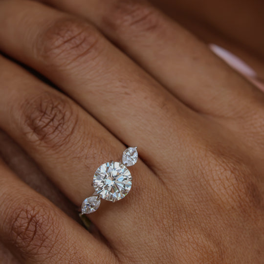 “Marquise Accents” Engagement Ring – 2.63CT Lab Diamond