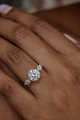 “Marquise Accents” Engagement Ring – 2.63CT Lab Diamond