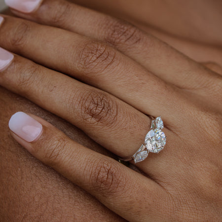 “Marquise Accents” Engagement Ring – 2.63CT Lab Diamond