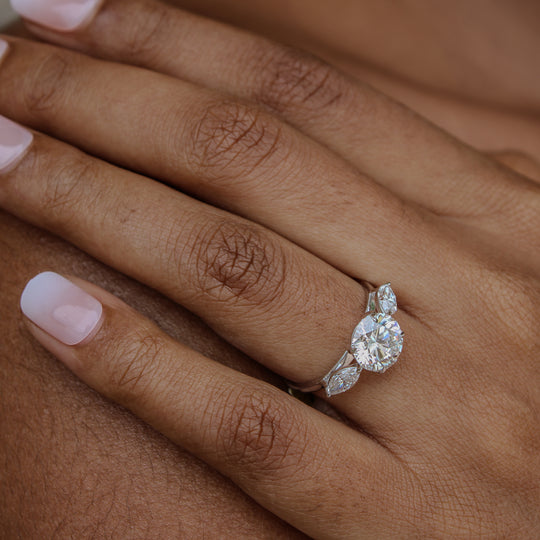 “Marquise Accents” Engagement Ring – 2.63CT Lab Diamond