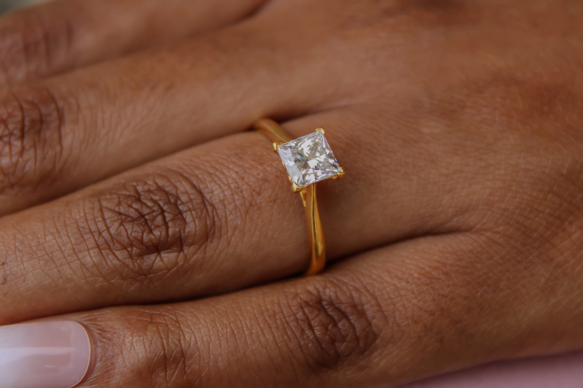 “Princessa Luxe” Engagement Ring – 1 CT or 2 CT Lab Diamond