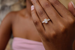 “Golden Cushion” Engagement Ring – 1.04 CT Lab Diamond