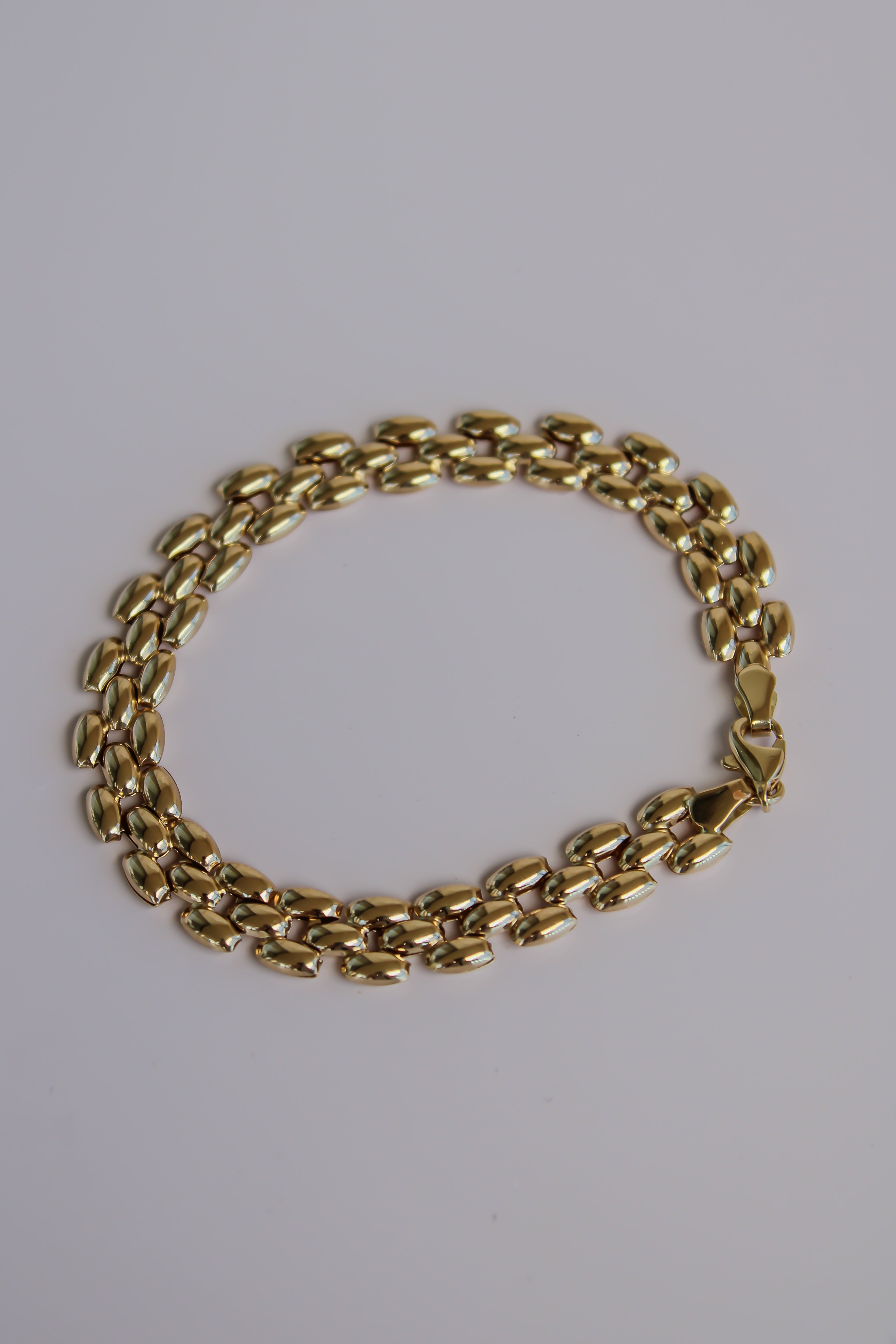 Panther Link” Bracelet – 14k Solid Gold