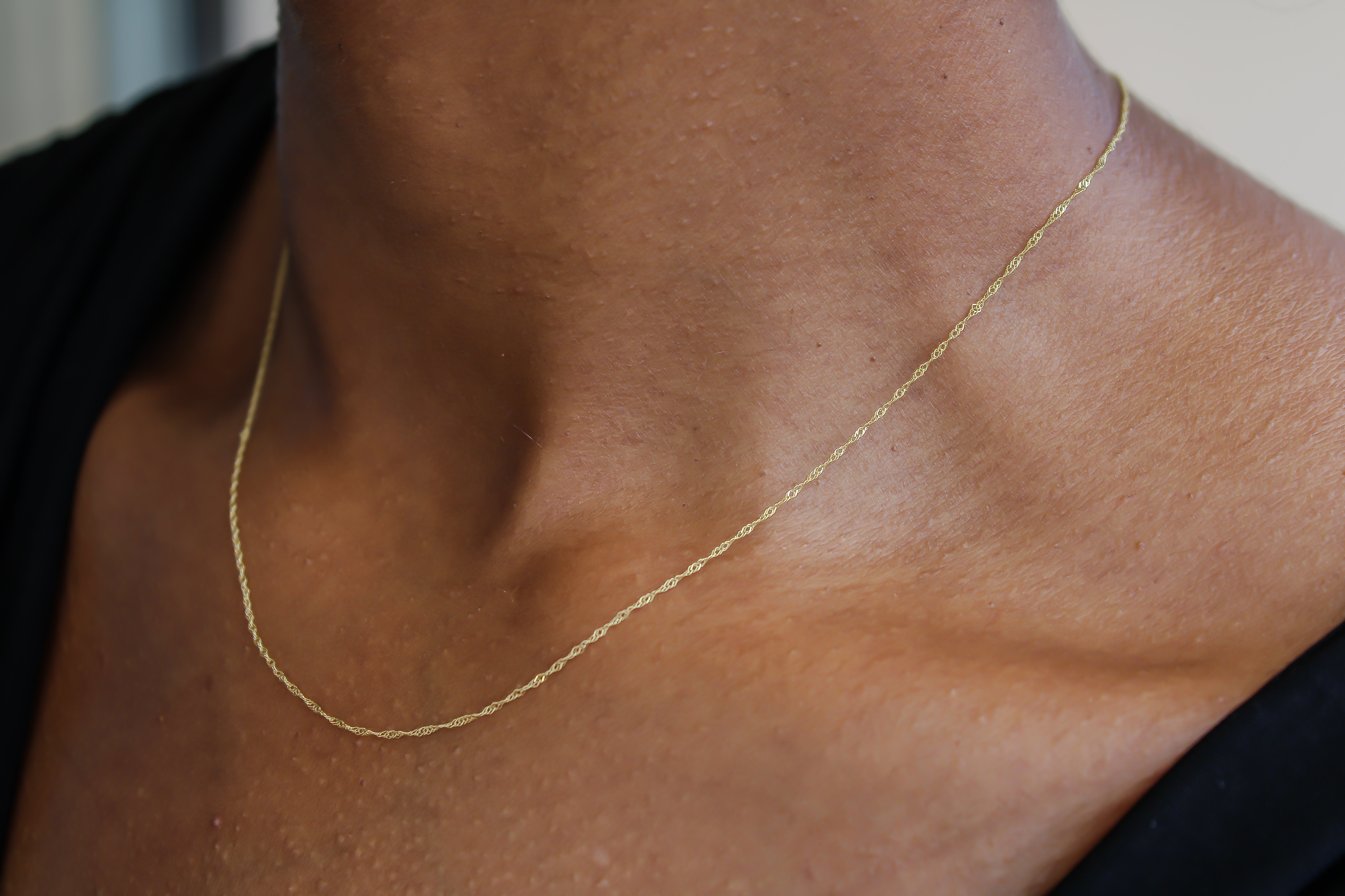 “Singapore Twist” Chain – 14k Solid Gold