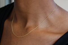 “Singapore Twist” Chain – 14k Solid Gold