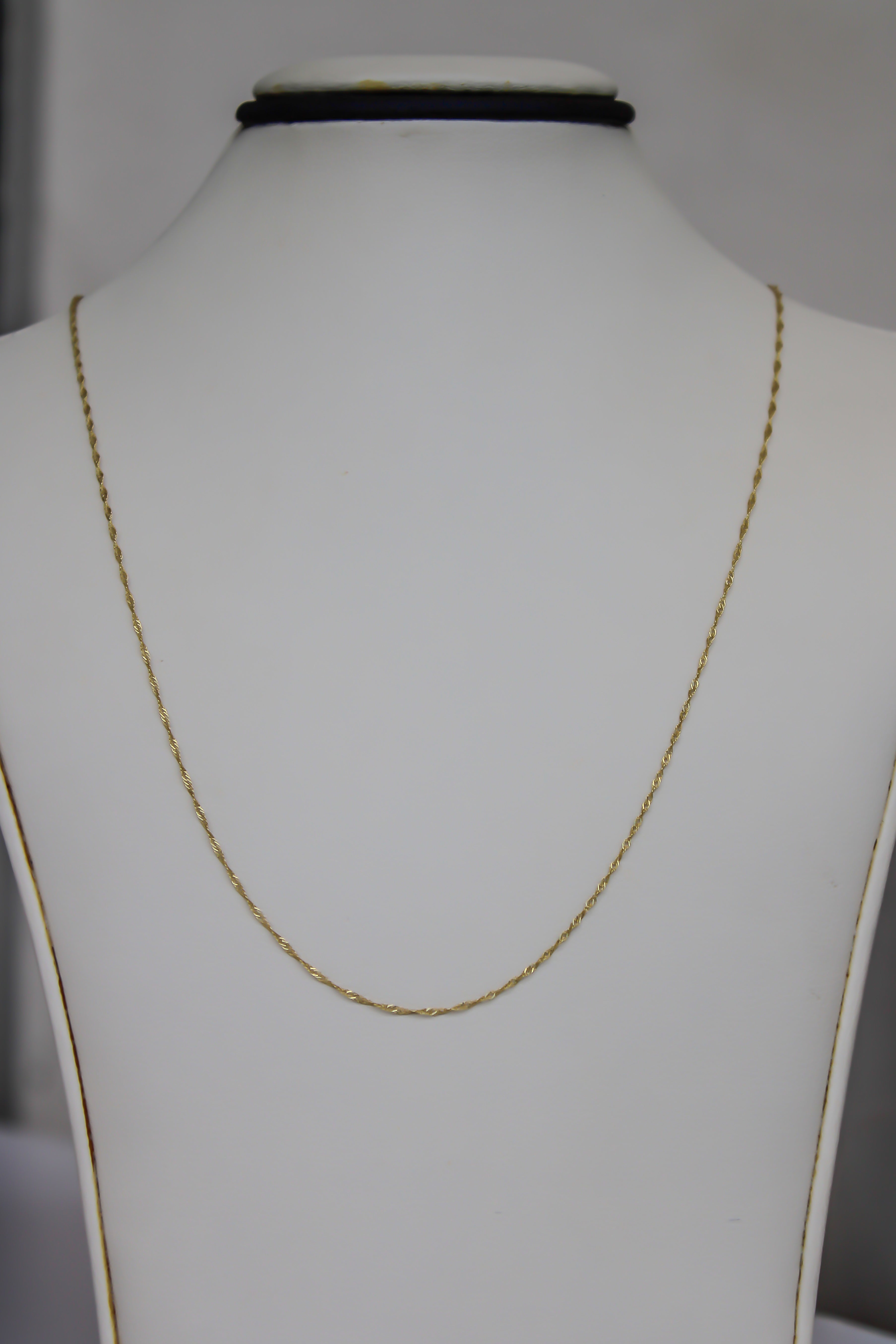 “Singapore Twist” Chain – 14k Solid Gold